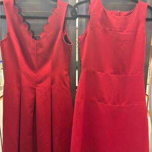 Banana Republic Scalloped Red Dress & Banana Republic Red Sheath Tiered Dress